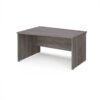 Maestro 25 left hand wave desk 1400mm wide - Grey Oak Top with panel end leg - MP14WLGO