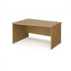 Maestro 25 left hand wave desk 1400mm wide - Oak Top with panel end leg - MP14WLO