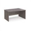 Maestro 25 right hand wave desk 1400mm wide - Grey Oak Top with panel end leg - MP14WRGO