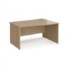 Maestro 25 right hand wave desk 1400mm wide - Kendal Oak Top with panel end leg - MP14WRKO