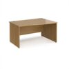Maestro 25 right hand wave desk 1400mm wide - Oak Top with panel end leg - MP14WRO