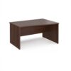 Maestro 25 right hand wave desk 1400mm wide - Walnut top with panel end leg - MP14WRW
