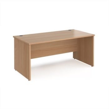 Maestro 25 straight desk 1600mm x 800mm - Beech top with panel end leg - MP16B