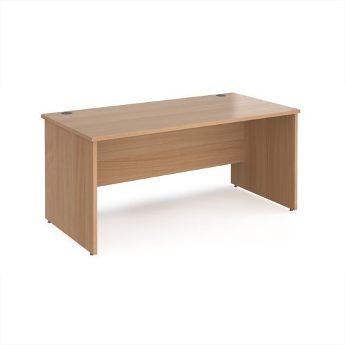 Maestro 25 straight desk 1600mm x 800mm - Beech top with panel end leg - MP16B