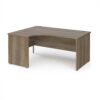 Maestro 25 left hand ergonomic desk 1600mm wide - Nebraska Oak Top with panel end leg - MP16ELNO