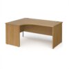 Maestro 25 left hand ergonomic desk 1600mm wide - Oak Top with panel end leg - MP16ELO