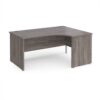 Maestro 25 right hand ergonomic desk 1600mm wide - Grey Oak Top with panel end leg - MP16ERGO