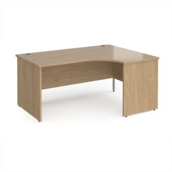 Maestro 25 right hand ergonomic desk 1600mm wide - Kendal Oak Top with panel end leg - MP16ERKO