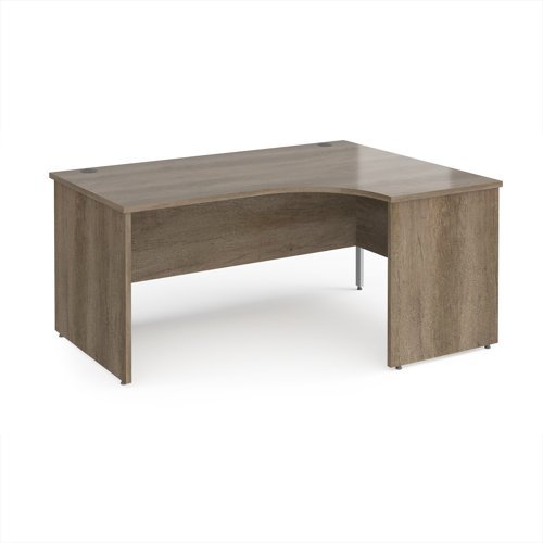 Maestro 25 right hand ergonomic desk 1600mm wide - Nebraska Oak Top with panel end leg - MP16ERNO