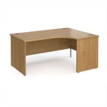 Maestro 25 right hand ergonomic desk 1600mm wide - Oak Top with panel end leg - MP16ERO