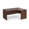 Maestro 25 right hand ergonomic desk 1600mm wide - Walnut top with panel end leg - MP16ERW