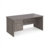 Maestro 25 straight desk 1600mm x 800mm with 2 drawer pedestal - Grey Oak Top with panel end leg - MP16P2GO