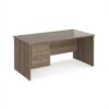 Maestro 25 straight desk 1600mm x 800mm with 3 drawer pedestal - Nebraska Oak Top with panel end leg - MP16P3NO