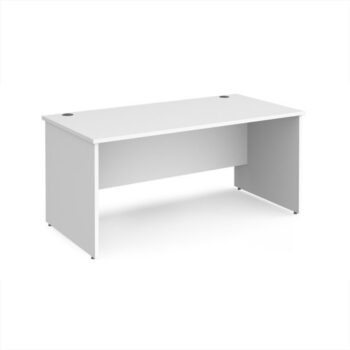 Maestro 25 straight desk 1600mm x 800mm - White Top with panel end leg - MP16WH