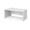 Maestro 25 left hand wave desk 1600mm wide - White Top with panel end leg - MP16WLWH