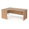 Maestro 25 left hand ergonomic desk 1800mm wide - Beech top with panel end leg - MP18ELB