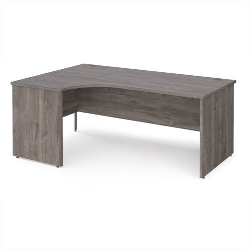Maestro 25 left hand ergonomic desk 1800mm wide - Grey Oak Top with panel end leg - MP18ELGO