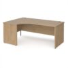 Maestro 25 left hand ergonomic desk 1800mm wide - Kendal Oak Top with panel end leg - MP18ELKO