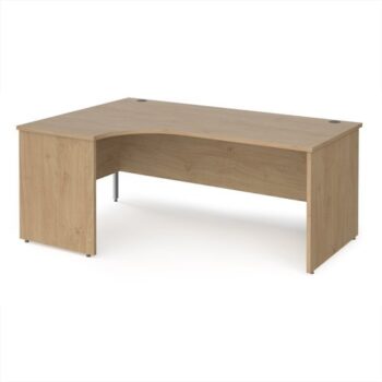 Maestro 25 left hand ergonomic desk 1800mm wide - Kendal Oak Top with panel end leg - MP18ELKO