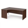 Maestro 25 left hand ergonomic desk 1800mm wide - Walnut top with panel end leg - MP18ELW
