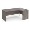 Maestro 25 right hand ergonomic desk 1800mm wide - Grey Oak Top with panel end leg - MP18ERGO
