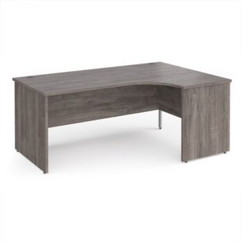 Maestro 25 right hand ergonomic desk 1800mm wide - Grey Oak Top with panel end leg - MP18ERGO