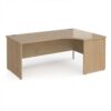 Maestro 25 right hand ergonomic desk 1800mm wide - Kendal Oak Top with panel end leg - MP18ERKO