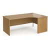 Maestro 25 right hand ergonomic desk 1800mm wide - Oak Top with panel end leg - MP18ERO