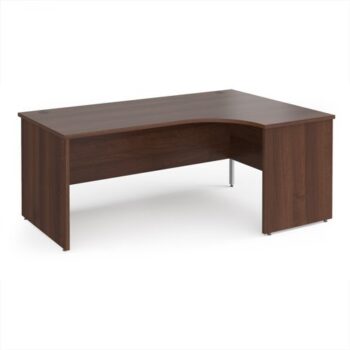 Maestro 25 right hand ergonomic desk 1800mm wide - Walnut top with panel end leg - MP18ERW
