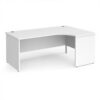 Maestro 25 right hand ergonomic desk 1800mm wide - White Top with panel end leg - MP18ERWH
