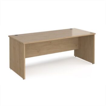 Maestro 25 straight desk 1800mm x 800mm - Kendal Oak Top with panel end leg - MP18KO