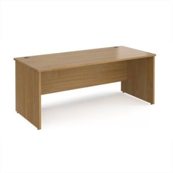 Maestro 25 straight desk 1800mm x 800mm - Oak Top with panel end leg - MP18O