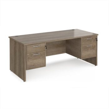 Maestro 25 straight desk 1800mm x 800mm with two x 2 drawer pedestals - Nebraska top with panel end leg - MP18P22NO