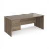 Maestro 25 straight desk 1800mm x 800mm with 2 drawer pedestal - Nebraska Oak Top with panel end leg - MP18P2NO