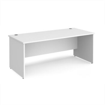 Maestro 25 straight desk 1800mm x 800mm - White Top with panel end leg - MP18WH