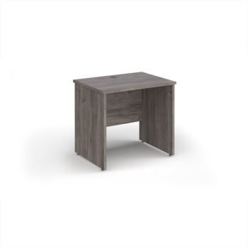 Maestro 25 straight desk 800mm x 600mm - Grey Oak Top with panel end leg - MP608GO