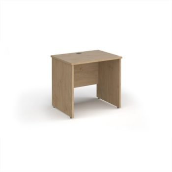 Maestro 25 straight desk 800mm x 600mm - Kendal Oak Top with panel end leg - MP608KO