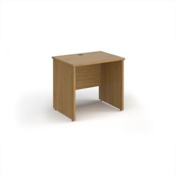 Maestro 25 straight desk 800mm x 600mm - Oak Top with panel end leg - MP608O