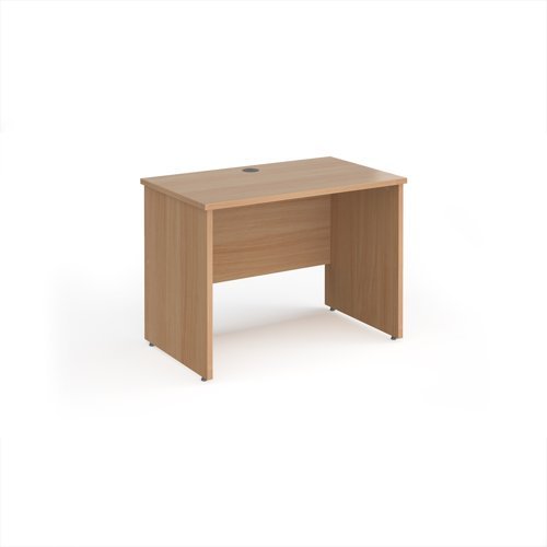 Maestro 25 straight desk 1000mm x 600mm - Beech top with panel end leg - MP610B