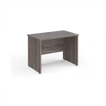Maestro 25 straight desk 1000mm x 600mm - Grey Oak Top with panel end leg - MP610GO