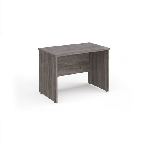 Maestro 25 straight desk 1000mm x 600mm - Grey Oak Top with panel end leg - MP610GO