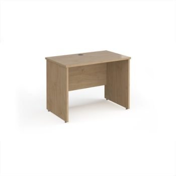 Maestro 25 straight desk 1000mm x 600mm - Kendal Oak Top with panel end leg - MP610KO