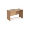 Maestro 25 straight desk 1200mm x 600mm with 2 drawer pedestal - Beech top with panel end leg - MP612P2B