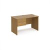 Maestro 25 straight desk 1200mm x 600mm with 2 drawer pedestal - Oak Top with panel end leg - MP612P2O