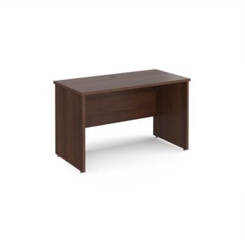 Maestro 25 straight desk 1200mm x 600mm - Walnut top with panel end leg - MP612W