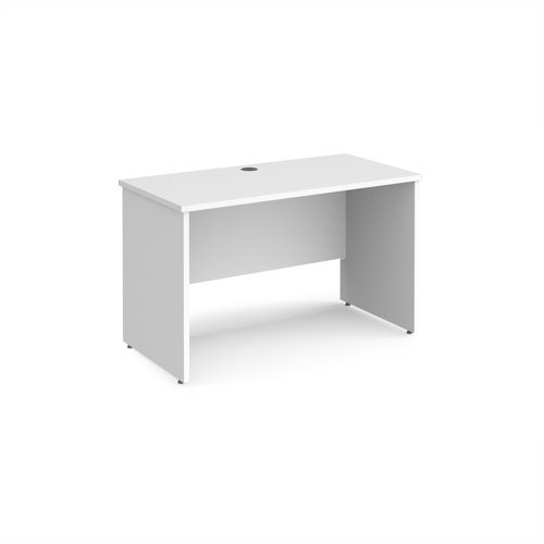 Maestro 25 straight desk 1200mm x 600mm - White Top with panel end leg - MP612WH