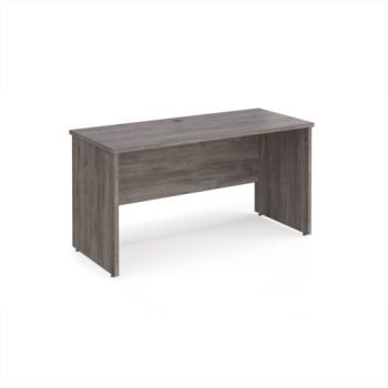 Maestro 25 straight desk 1400mm x 600mm - Grey Oak Top with panel end leg - MP614GO