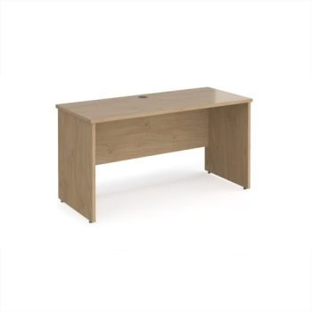 Maestro 25 straight desk 1400mm x 600mm - Kendal Oak Top with panel end leg - MP614KO