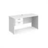 Maestro 25 straight desk 1400mm x 600mm with 2 drawer pedestal - White Top with panel end leg - MP614P2WH