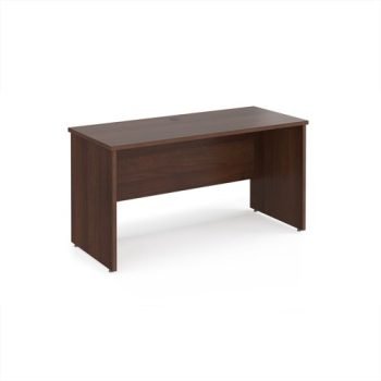 Maestro 25 straight desk 1400mm x 600mm - Walnut top with panel end leg - MP614W